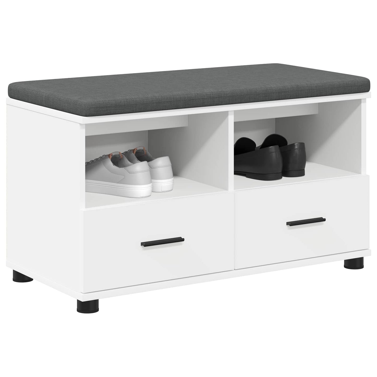 vidaXL Hall Bench White 80 x 38 x 46 cm Engineered Wood and Fabric
