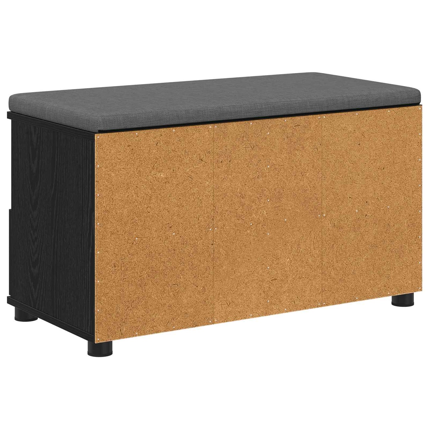 vidaXL Hall Bench Black Oak 80 x 38 x 46 cm Engineered Wood and Fabric