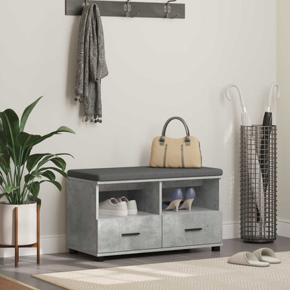 vidaXL Hall Bench with Cushion Concrete Grey 80 x 38 x 46 cm