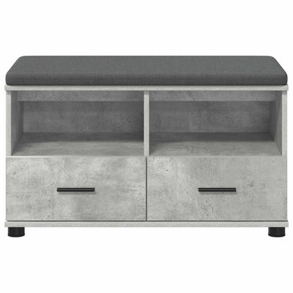vidaXL Hall Bench with Cushion Concrete Grey 80 x 38 x 46 cm