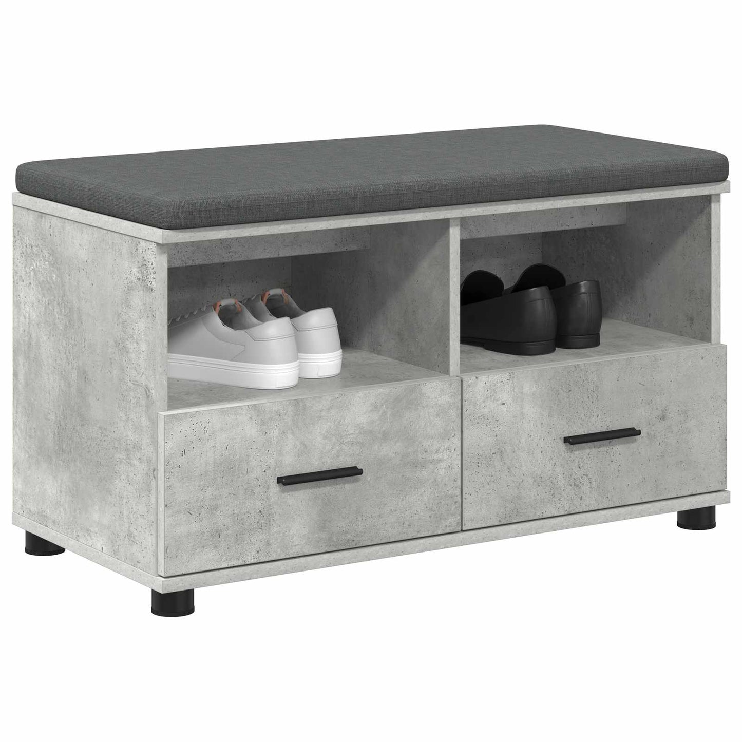 vidaXL Hall Bench with Cushion Concrete Grey 80 x 38 x 46 cm
