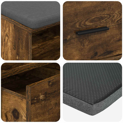 vidaXL Hall Bench Smoked Oak 80 x 38 x 46 cm