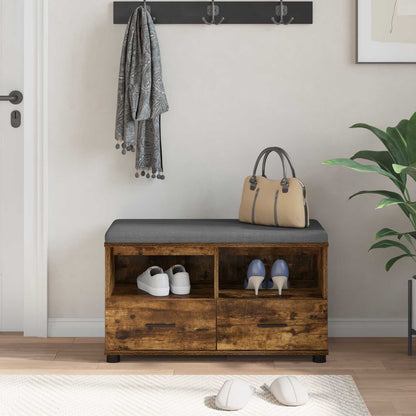vidaXL Hall Bench Smoked Oak 80 x 38 x 46 cm