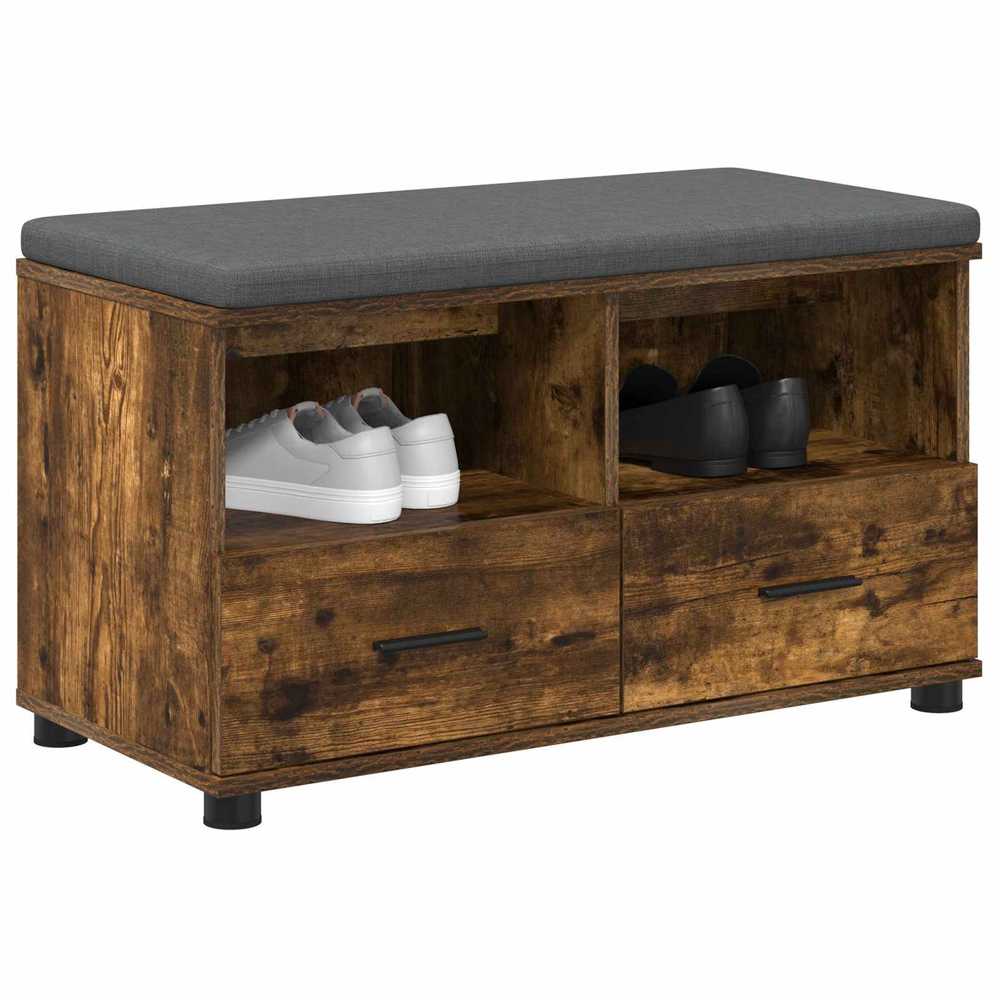 vidaXL Hall Bench Smoked Oak 80 x 38 x 46 cm