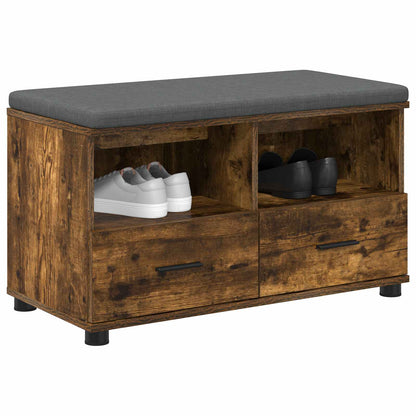 vidaXL Hall Bench Smoked Oak 80 x 38 x 46 cm