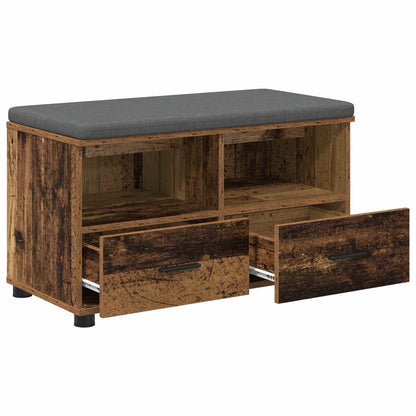 vidaXL Hall Bench Old Wood 80 x 38 x 46 cm Engineered Wood and Fabric