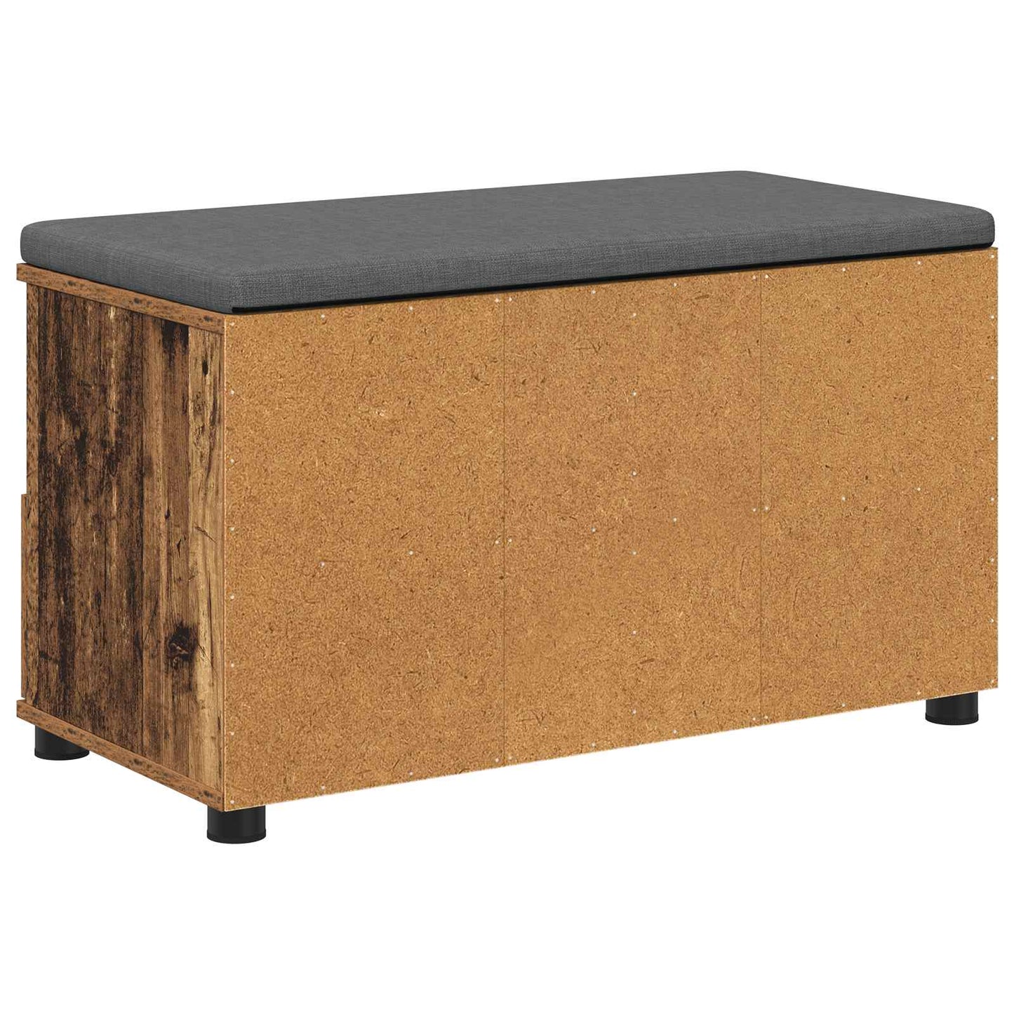 vidaXL Hall Bench Old Wood 80 x 38 x 46 cm Engineered Wood and Fabric