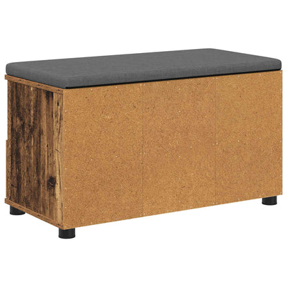 vidaXL Hall Bench Old Wood 80 x 38 x 46 cm Engineered Wood and Fabric