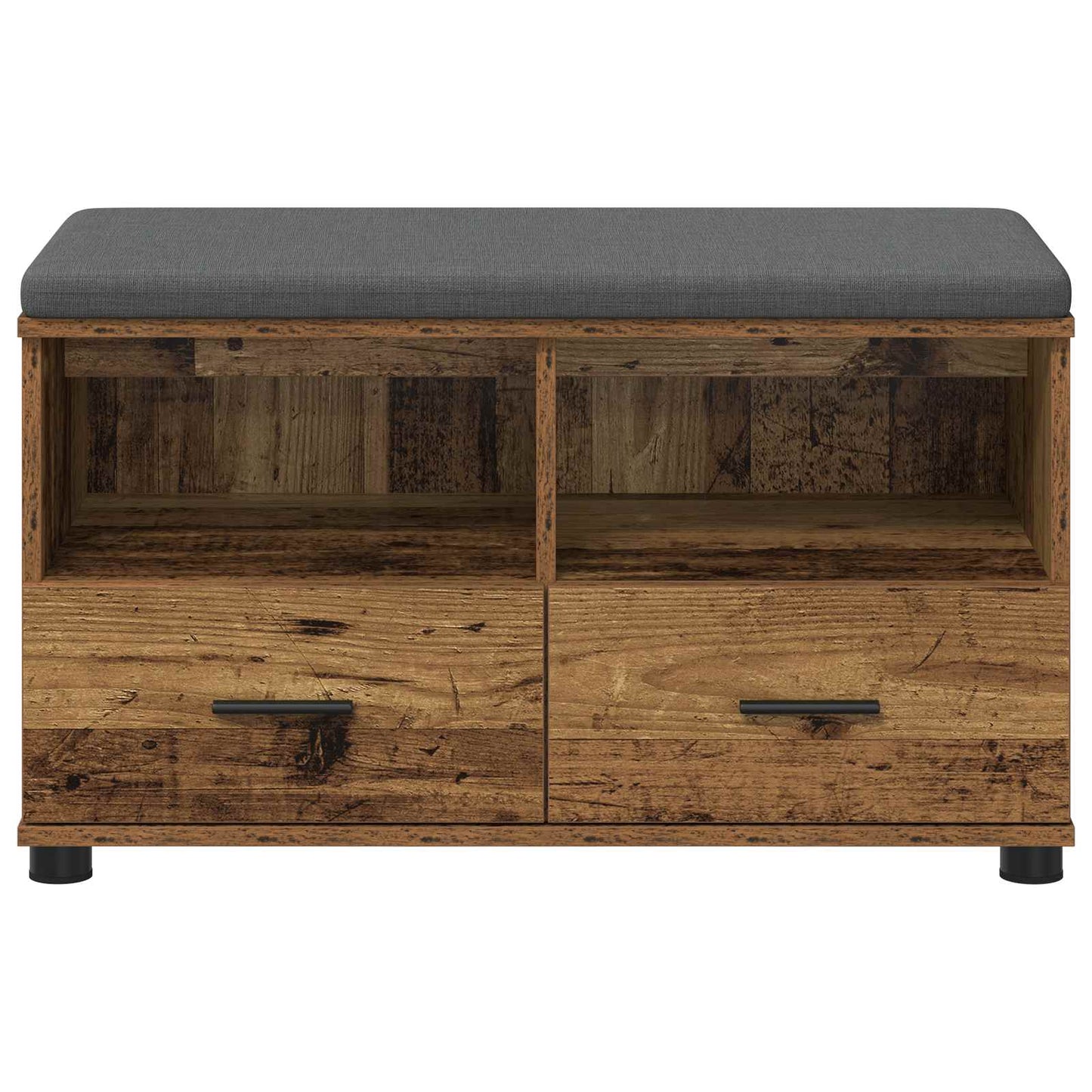vidaXL Hall Bench Old Wood 80 x 38 x 46 cm Engineered Wood and Fabric