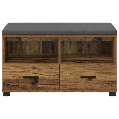vidaXL Hall Bench Old Wood 80 x 38 x 46 cm Engineered Wood and Fabric