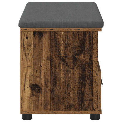 vidaXL Hall Bench Old Wood 80 x 38 x 46 cm Engineered Wood and Fabric
