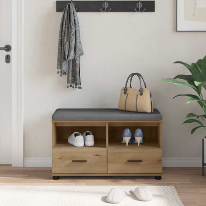 vidaXL Hall Bench Artisan Oak 80 x 38 x 46 cm