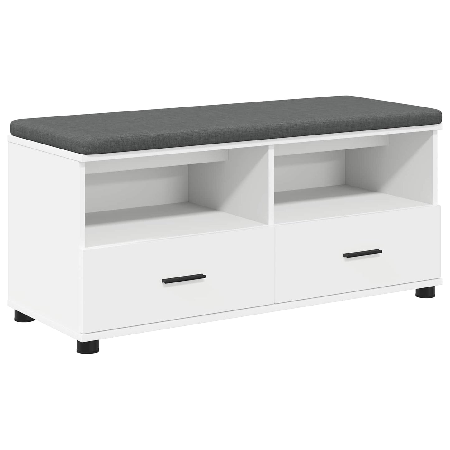 vidaXL Hall Bench White 100 x 38 x 46 cm Engineered Wood and Fabric