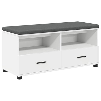 vidaXL Hall Bench White 100 x 38 x 46 cm Engineered Wood and Fabric