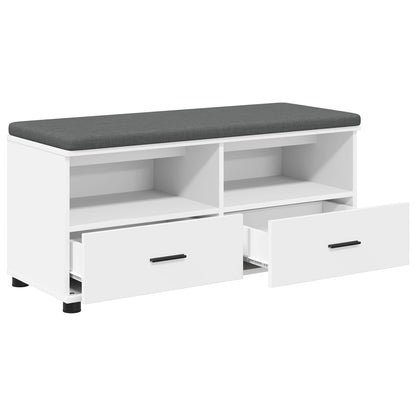 vidaXL Hall Bench White 100 x 38 x 46 cm Engineered Wood and Fabric