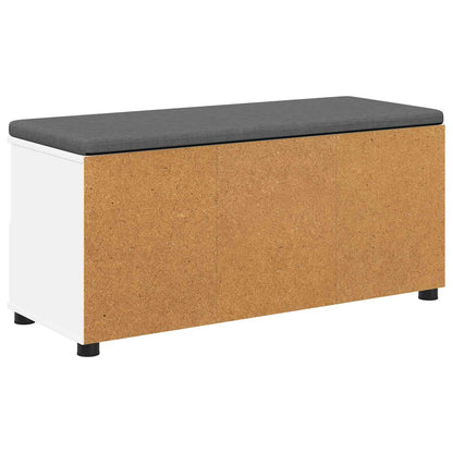 vidaXL Hall Bench White 100 x 38 x 46 cm Engineered Wood and Fabric
