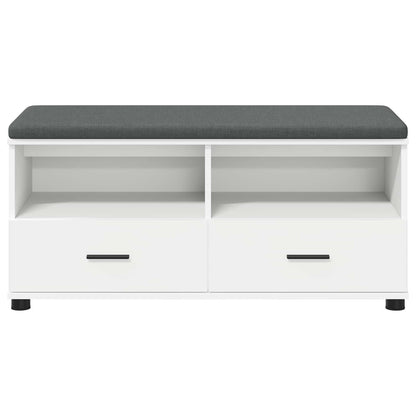 vidaXL Hall Bench White 100 x 38 x 46 cm Engineered Wood and Fabric