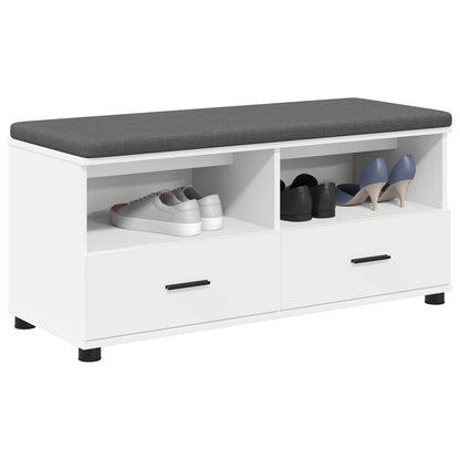 vidaXL Hall Bench White 100 x 38 x 46 cm Engineered Wood and Fabric