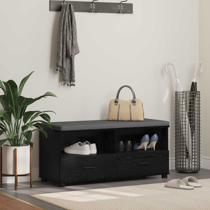 vidaXL Hall Bench Black Oak 100 x 38 x 46 cm