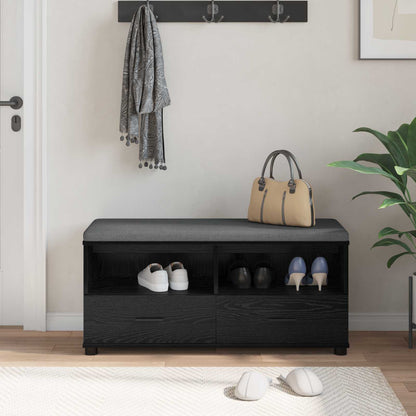 vidaXL Hall Bench Black Oak 100 x 38 x 46 cm
