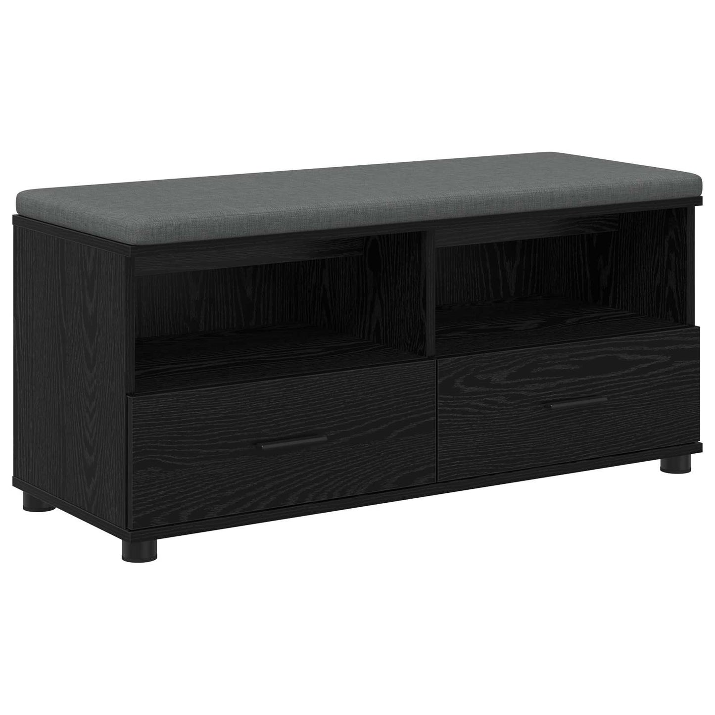 vidaXL Hall Bench Black Oak 100 x 38 x 46 cm