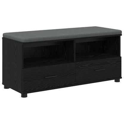vidaXL Hall Bench Black Oak 100 x 38 x 46 cm