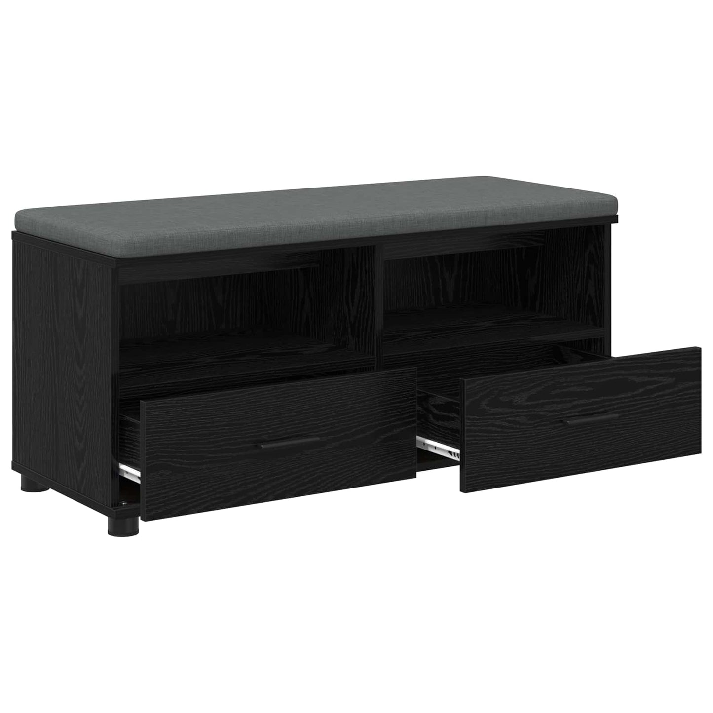 vidaXL Hall Bench Black Oak 100 x 38 x 46 cm