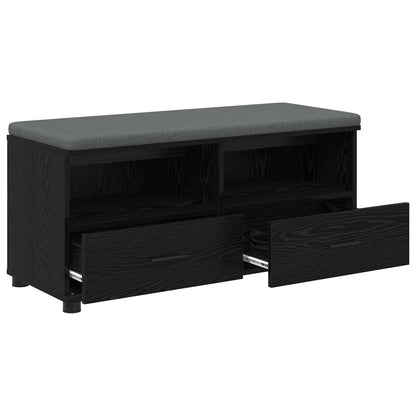 vidaXL Hall Bench Black Oak 100 x 38 x 46 cm