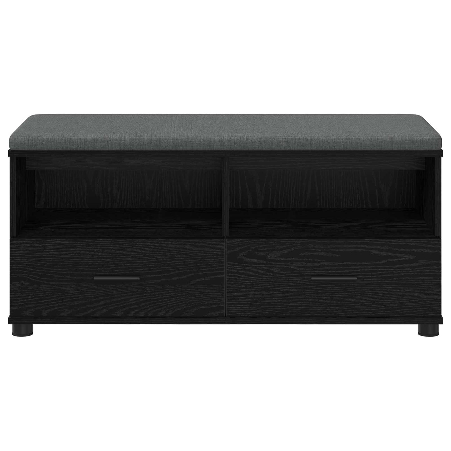 vidaXL Hall Bench Black Oak 100 x 38 x 46 cm