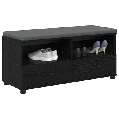 vidaXL Hall Bench Black Oak 100 x 38 x 46 cm