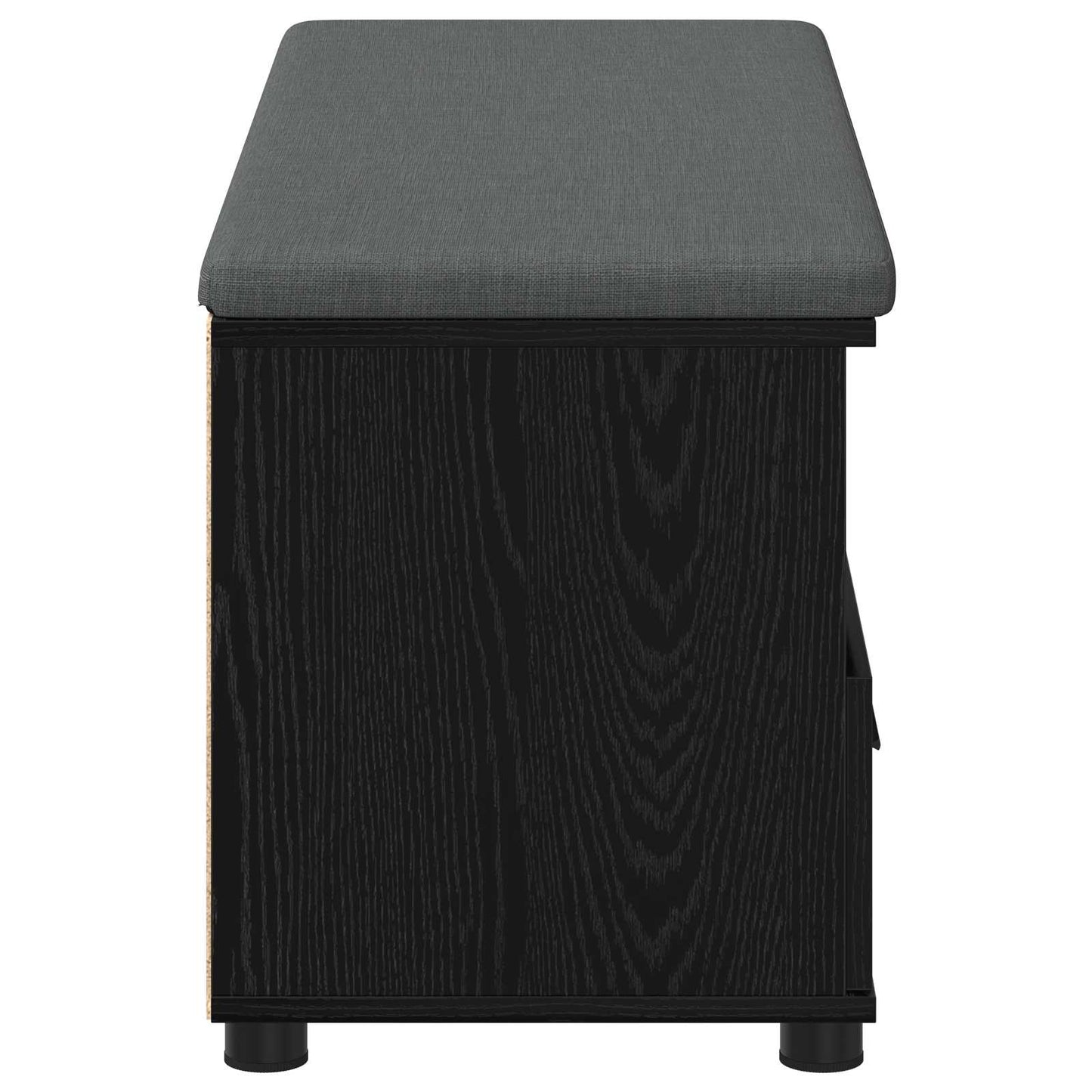 vidaXL Hall Bench Black Oak 100 x 38 x 46 cm