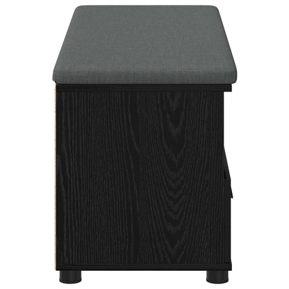 vidaXL Hall Bench Black Oak 100 x 38 x 46 cm