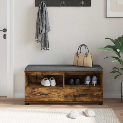 vidaXL Hall Bench Smoked Oak 100 x 38 x 46 cm