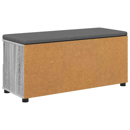 vidaXL Hall Bench with Cushion with Shelf Grey Sonoma 100 x 38 x 46 cm