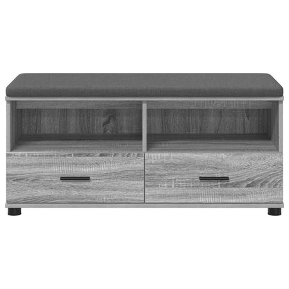 vidaXL Hall Bench with Cushion with Shelf Grey Sonoma 100 x 38 x 46 cm