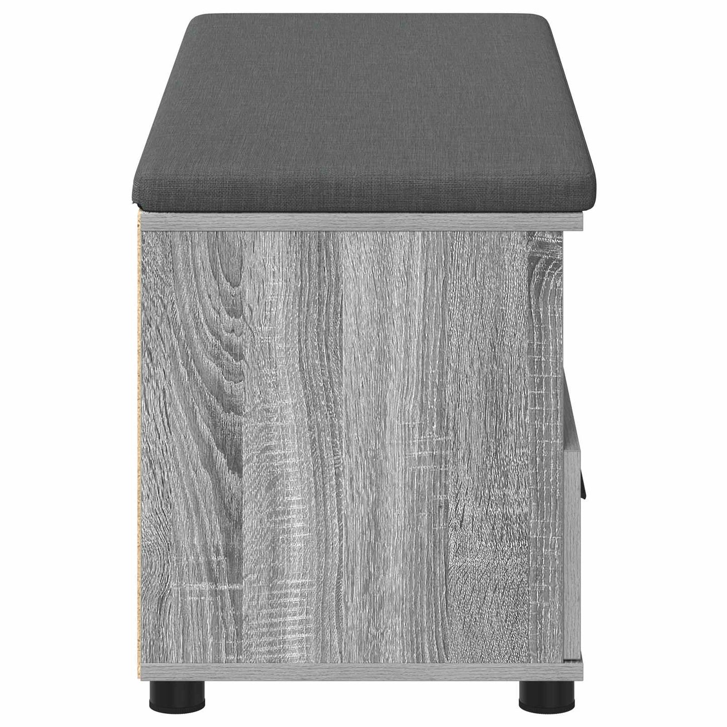 vidaXL Hall Bench with Cushion with Shelf Grey Sonoma 100 x 38 x 46 cm