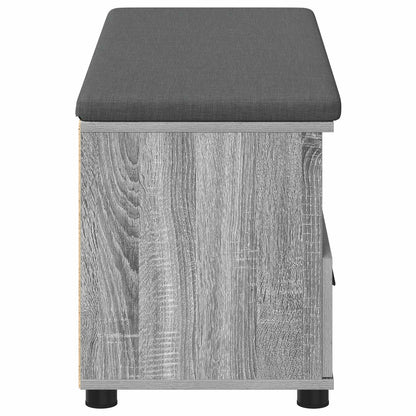 vidaXL Hall Bench with Cushion with Shelf Grey Sonoma 100 x 38 x 46 cm