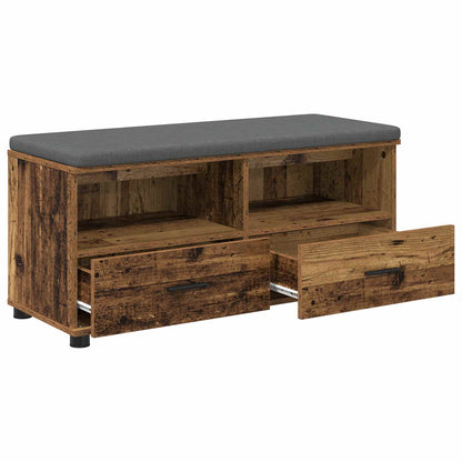 vidaXL Hall Bench Old Wood 100 x 38 x 46 cm Engineered Wood and Fabric