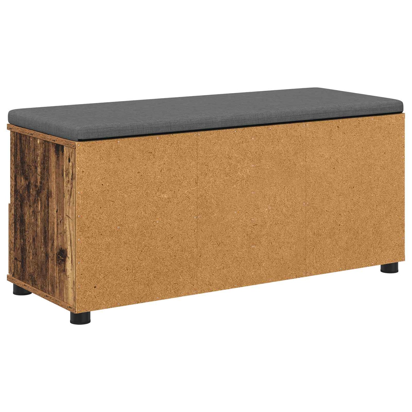 vidaXL Hall Bench Old Wood 100 x 38 x 46 cm Engineered Wood and Fabric
