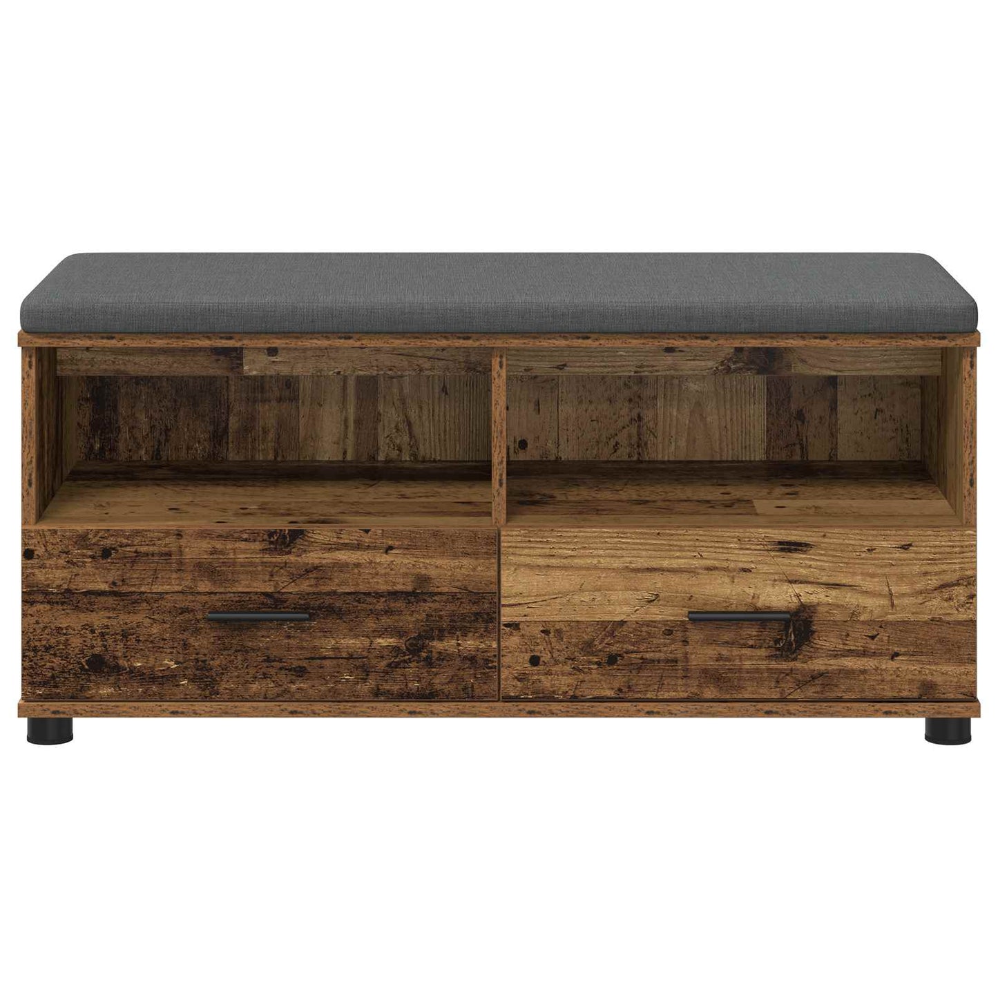 vidaXL Hall Bench Old Wood 100 x 38 x 46 cm Engineered Wood and Fabric