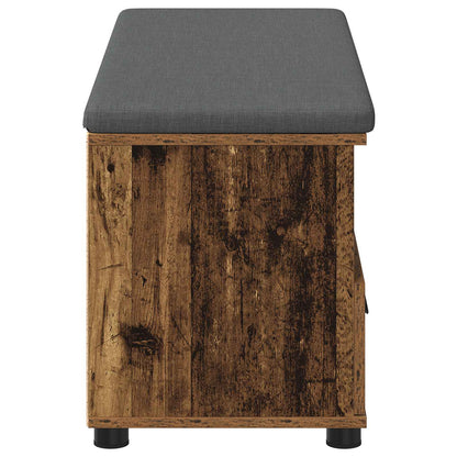 vidaXL Hall Bench Old Wood 100 x 38 x 46 cm Engineered Wood and Fabric