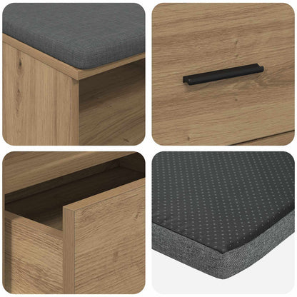 vidaXL Hall Bench Artisan Oak 100 x 38 x 46 cm