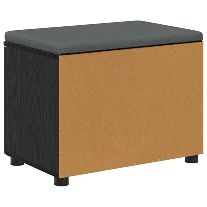 vidaXL Hall Bench Black Oak 60 x 38 x 46 cm Engineered Wood and Fabric
