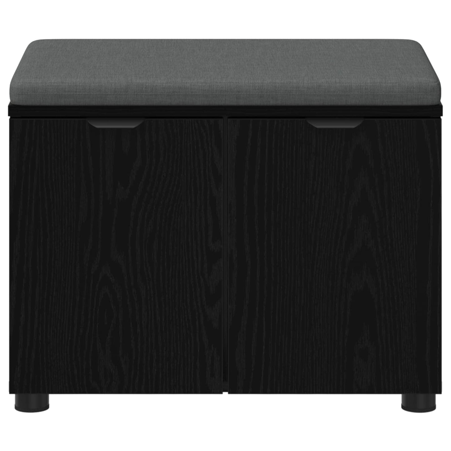 vidaXL Hall Bench Black Oak 60 x 38 x 46 cm Engineered Wood and Fabric