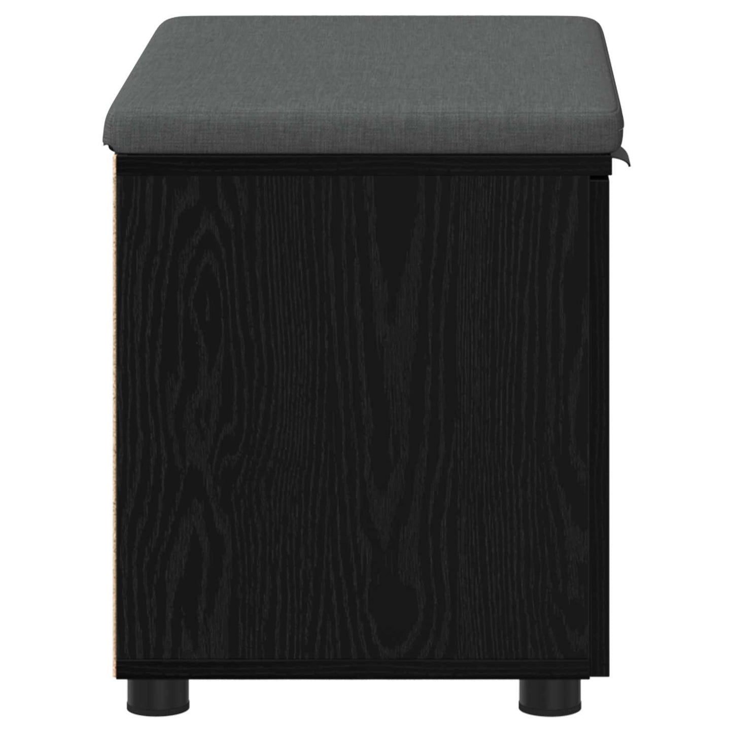 vidaXL Hall Bench Black Oak 60 x 38 x 46 cm Engineered Wood and Fabric