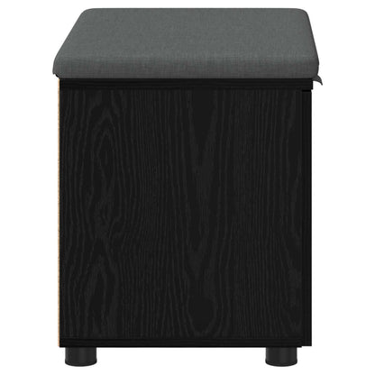 vidaXL Hall Bench Black Oak 60 x 38 x 46 cm Engineered Wood and Fabric