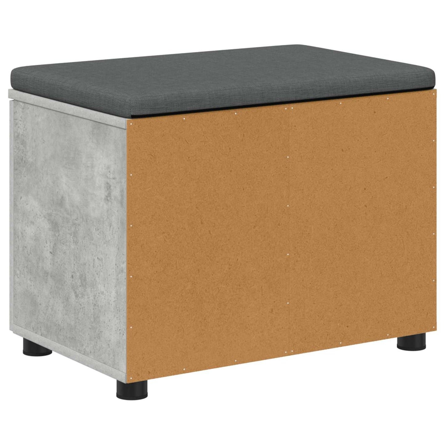 vidaXL Hall Bench with Cushion with Door Concrete Grey 60 x 38 x 46 cm