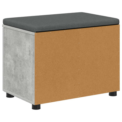 vidaXL Hall Bench with Cushion with Door Concrete Grey 60 x 38 x 46 cm