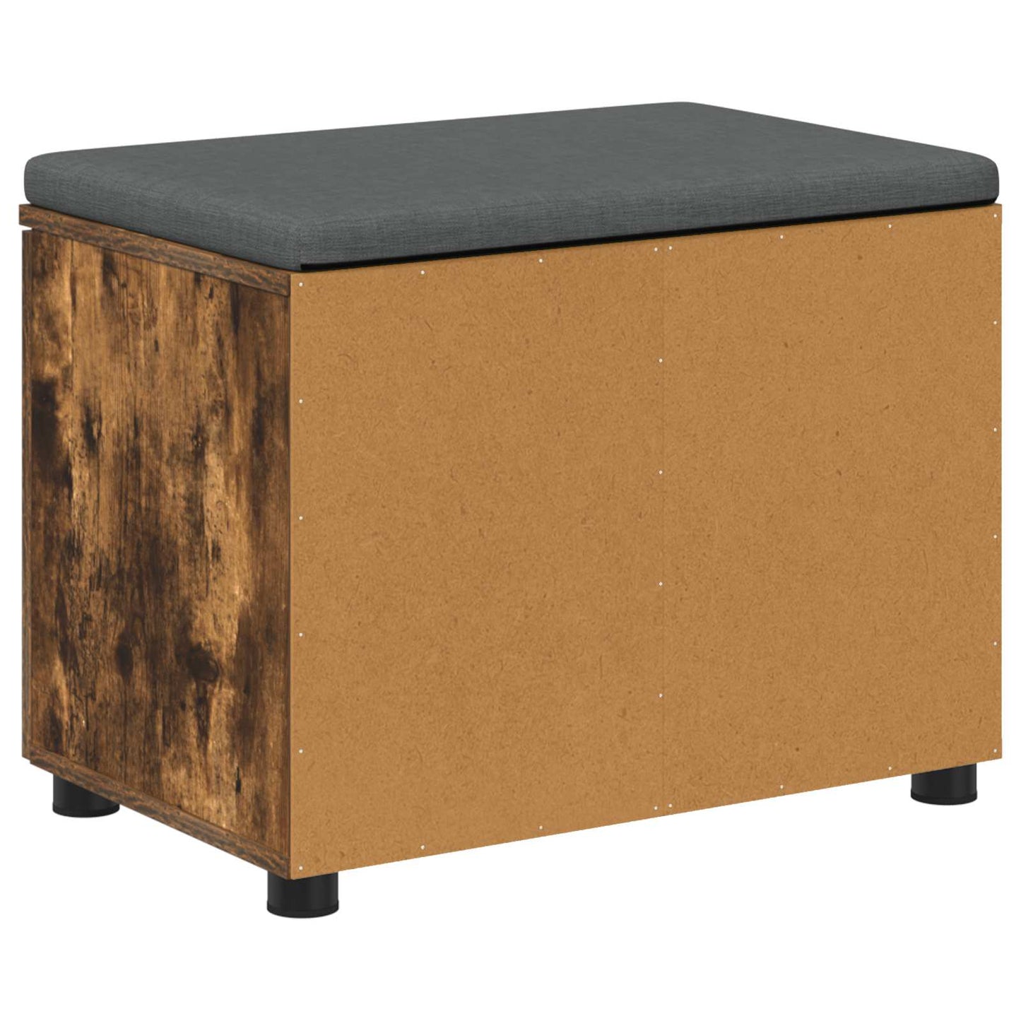vidaXL Hall Bench with Cushion with Shelf Smoked Oak 60 x 38 x 46 cm