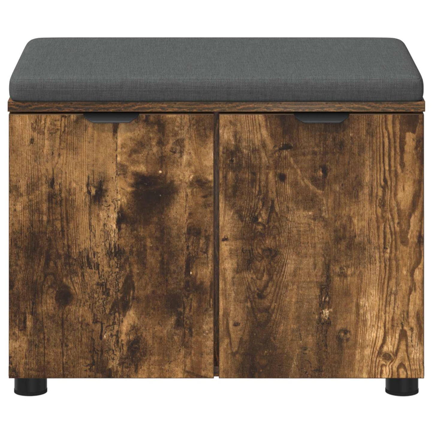 vidaXL Hall Bench with Cushion with Shelf Smoked Oak 60 x 38 x 46 cm